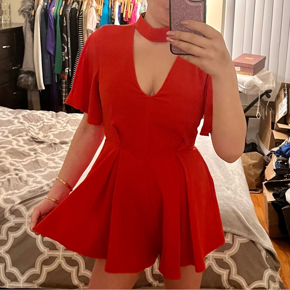 Akira Pleated Romper SZ S NWT
